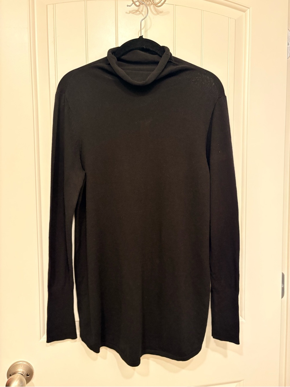 NIC+ZOE Black Onyx Mock Neck Sweater Women’s Long Sleeve Cotton Blend Medium NWT